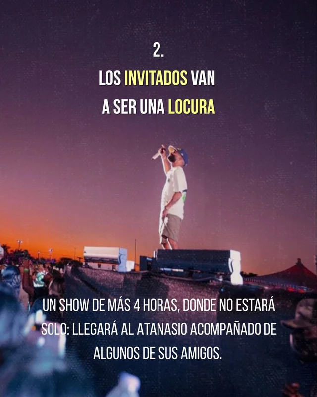 Razón 2: los invitados van a ser una locura; un show de más de cuatro horas en el que no estará solo.